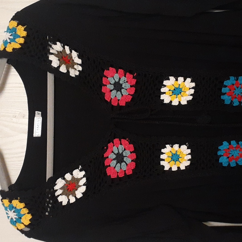 super cute on Trend granny square tie front kimono.